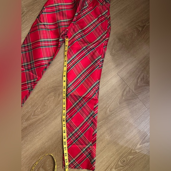 Janie & Jack Girls red tartan scotch plaid holiday pants lined 100% silk Sz 12 - Picture 5 of 7